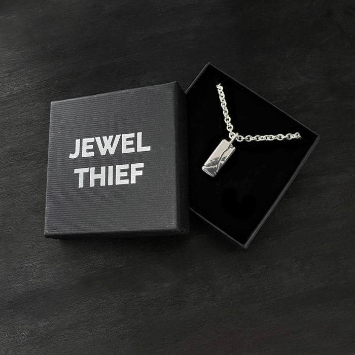 Sandcast Sterling Silver Tag Pendant