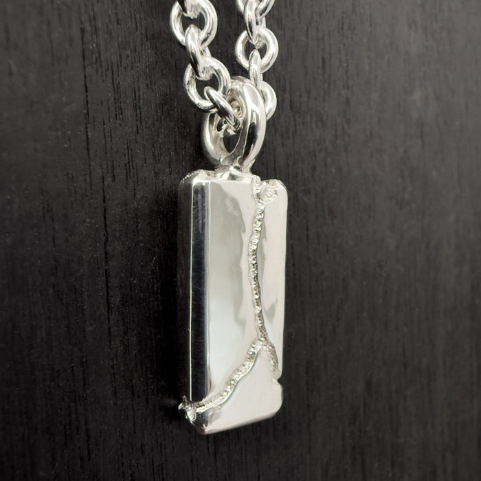 Sandcast Sterling Silver Tag Pendant