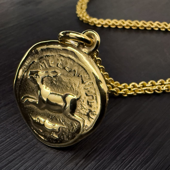 Octopus & Hare Gold Coin Necklace