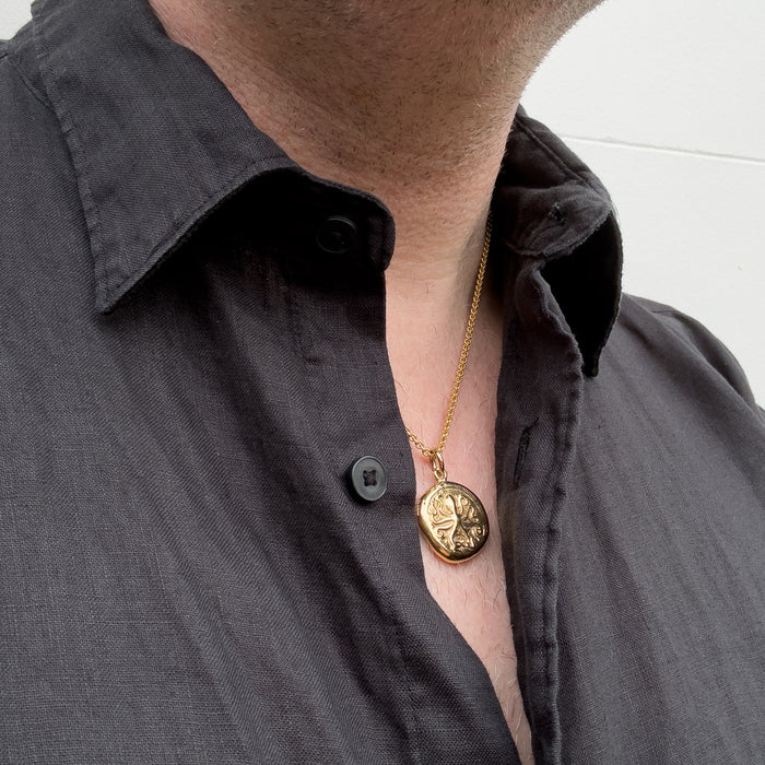 Octopus & Hare Gold Coin Necklace