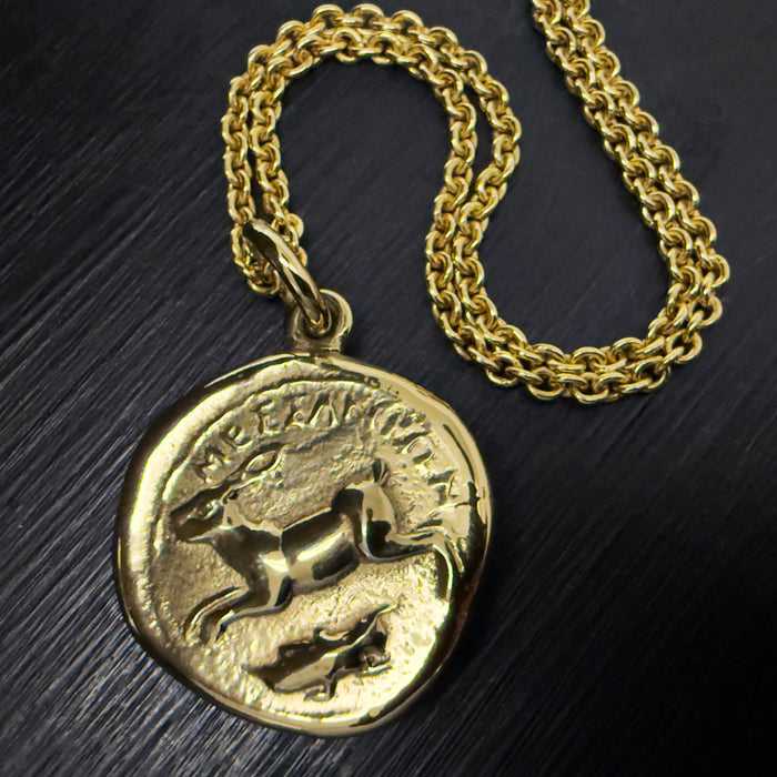 Octopus & Hare Gold Coin Necklace