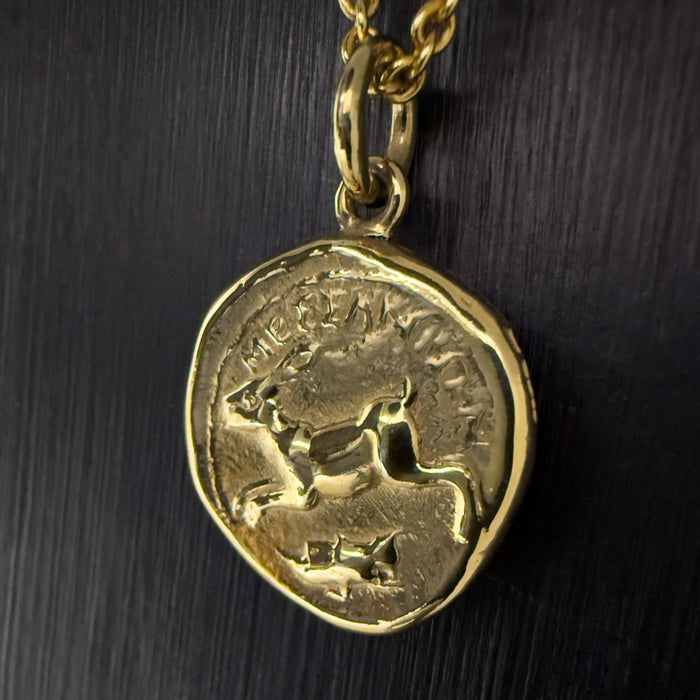 Octopus & Hare Gold Coin Necklace