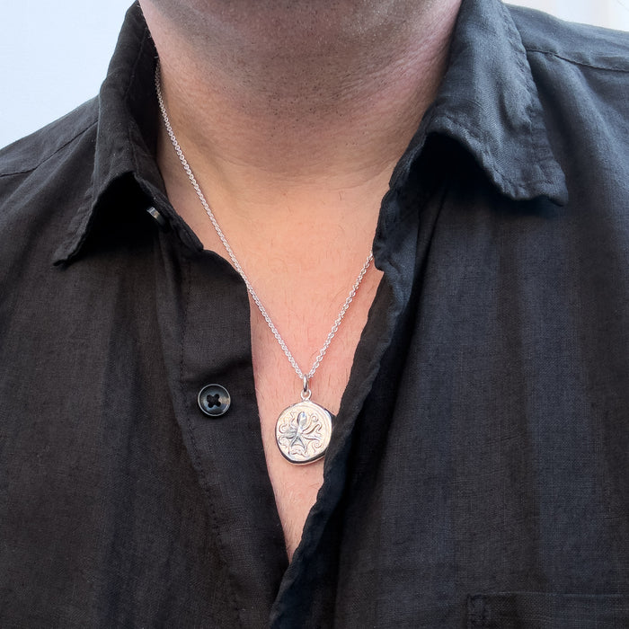 Sterling Silver Octopus Coin Pendant