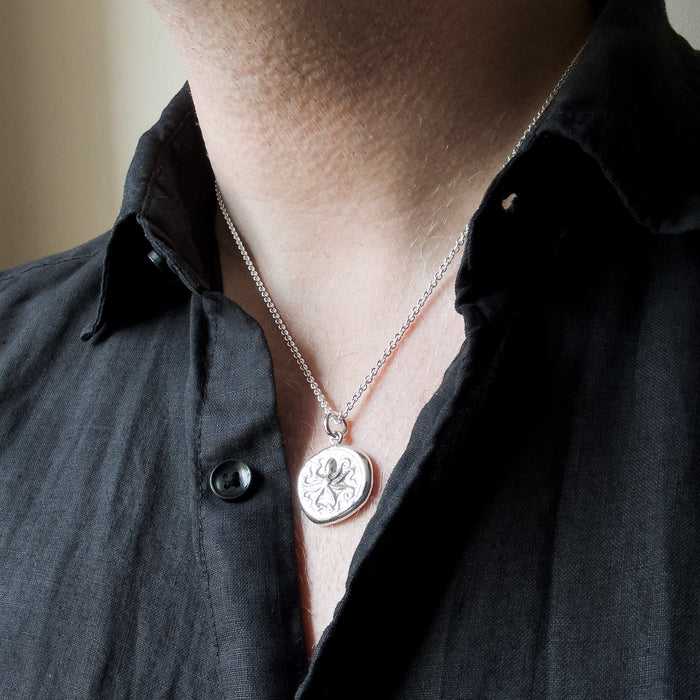 Sterling Silver Octopus Coin Pendant