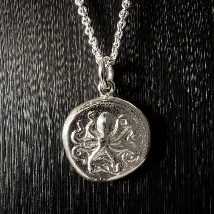 Sterling Silver Octopus Coin Pendant
