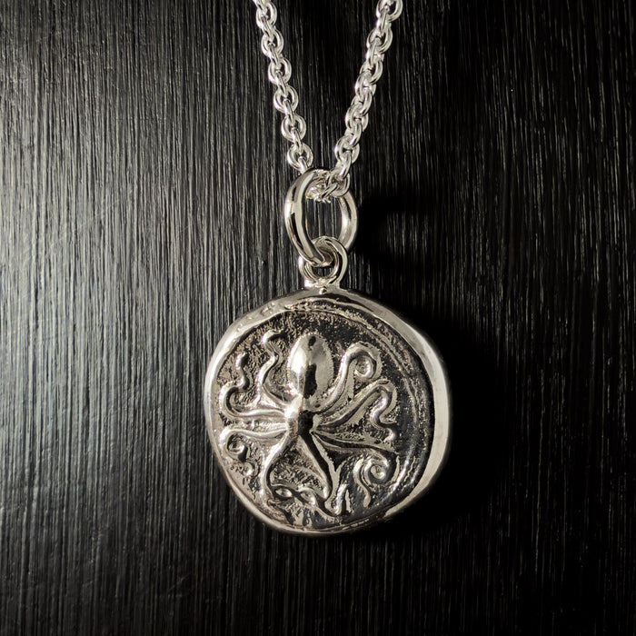 Sterling Silver Octopus Coin Pendant