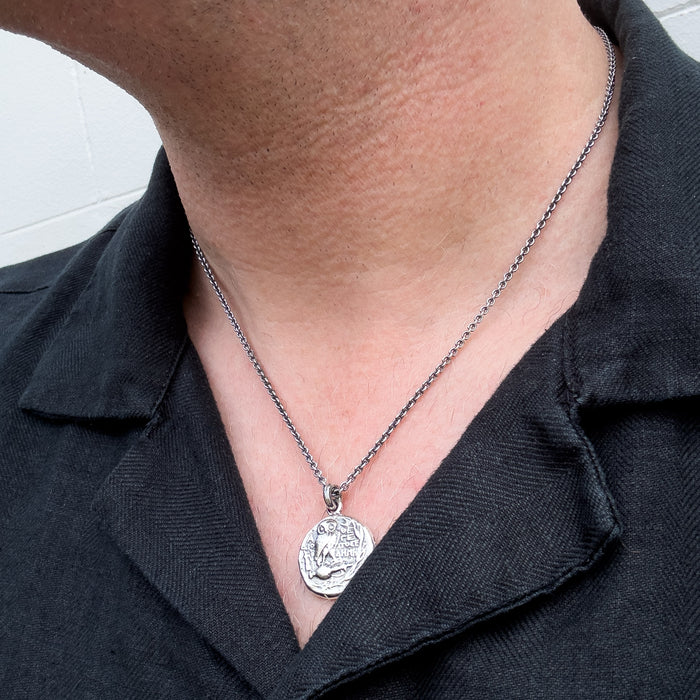Silver Owl of Athena Pendant