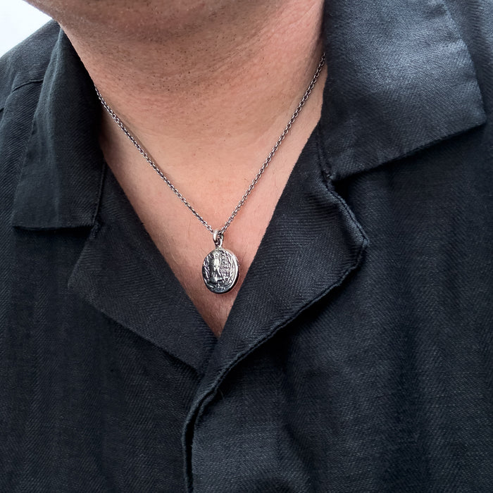 Silver Owl of Athena Pendant