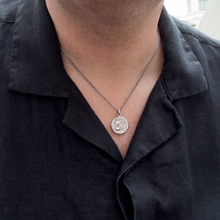 Silver Owl of Athena Pendant