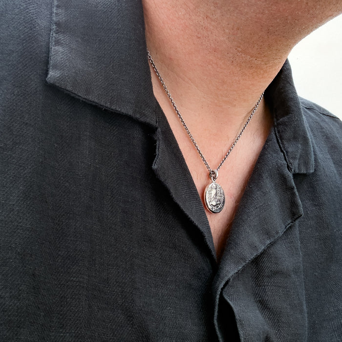 Silver Owl of Athena Pendant