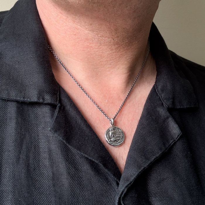 Silver Owl of Athena Pendant