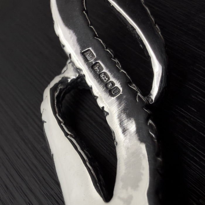 Oxidised Silver Snake Bracelet with Ruby Eyes