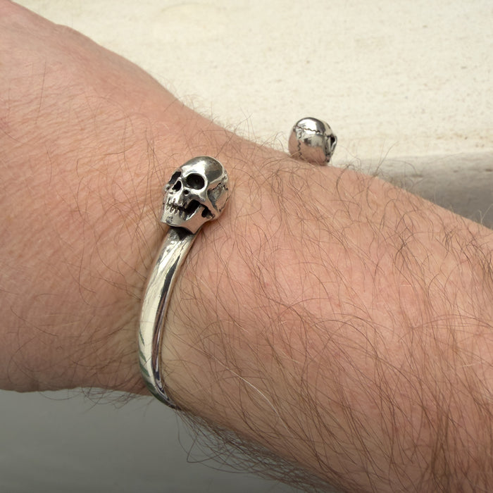 Sterling Silver Skull Cuff Bracelet