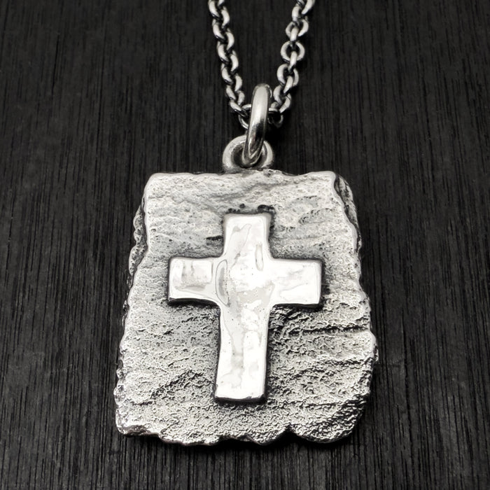 Oxidized Sterling Silver Cross Pendant