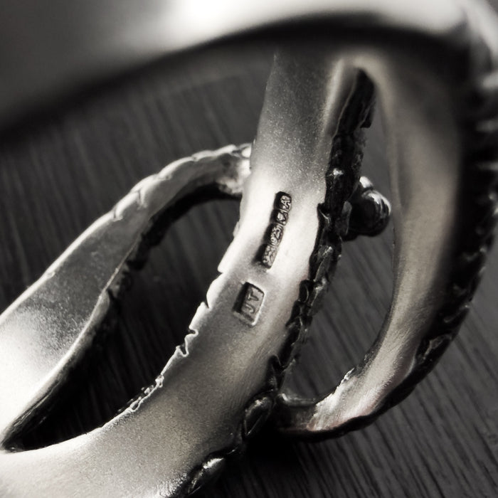 Oxidised Sterling Silver Snake Ring