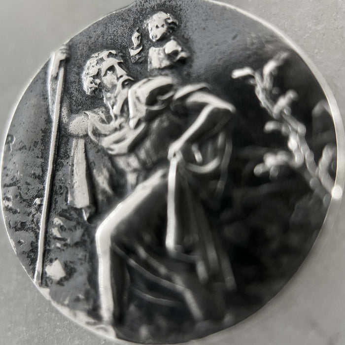 St. Christopher Necklace, Silver Necklace, Protection While Traveling, 18th Birthday Gift, 21st Birthday Gift
