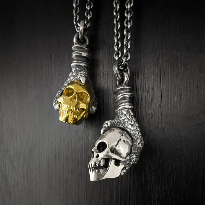 Sterling Silver Eagle Talon & Skull Pendant