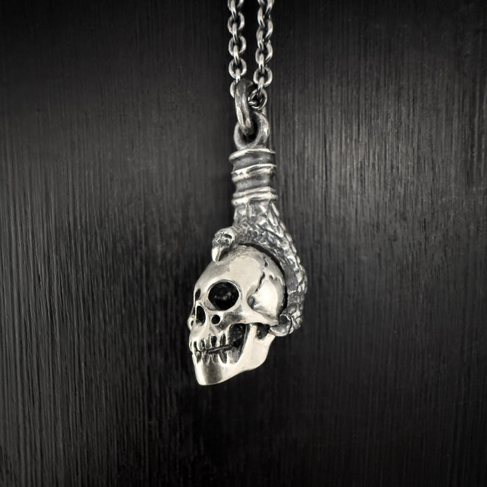 Sterling Silver Eagle Talon & Skull Pendant