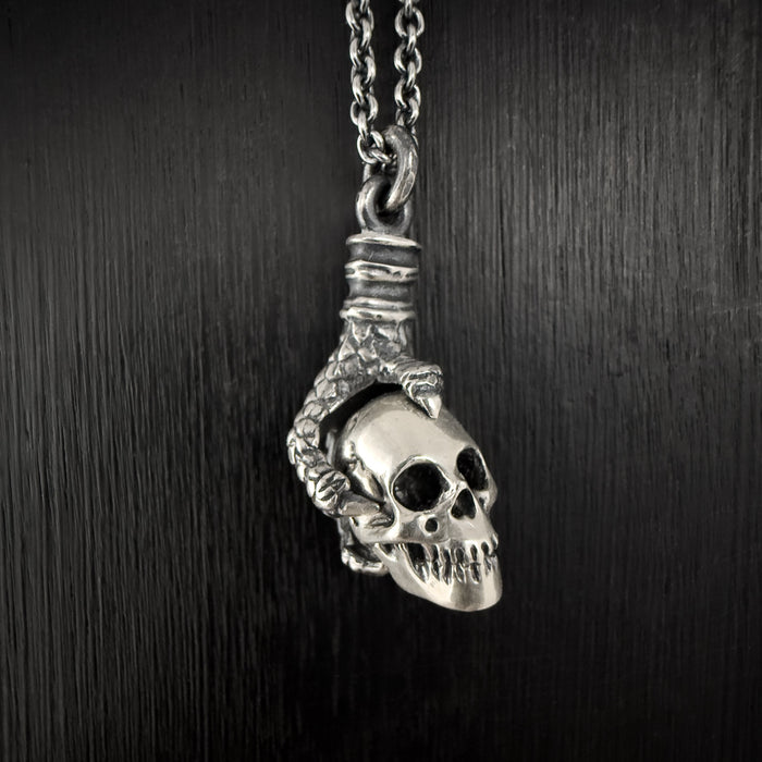 Sterling Silver Eagle Talon & Skull Pendant