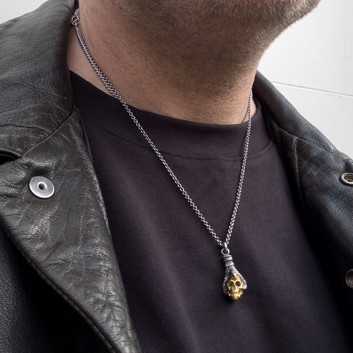 Sterling Silver Eagle Talon & Skull Pendant