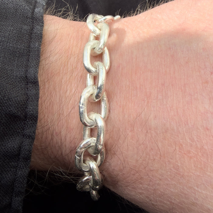 Heavy Handmade Sterling Silver Link Bracelet