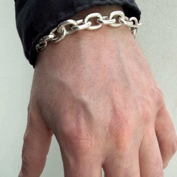 Heavy Handmade Sterling Silver Link Bracelet