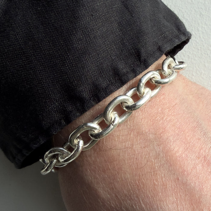 Heavy Handmade Sterling Silver Link Bracelet