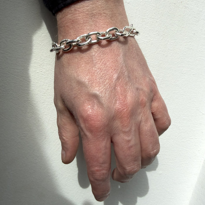 Heavy Handmade Sterling Silver Link Bracelet