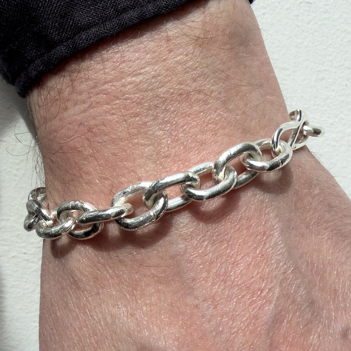 Heavy Handmade Sterling Silver Link Bracelet