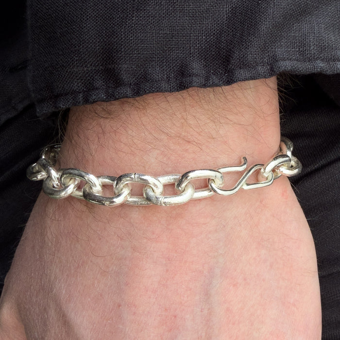 Heavy Handmade Sterling Silver Link Bracelet