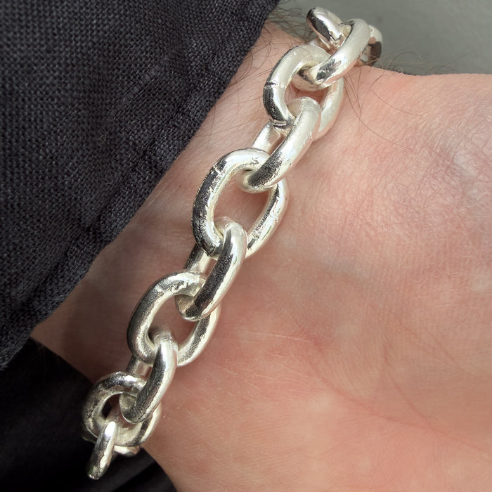 Heavy Handmade Sterling Silver Link Bracelet