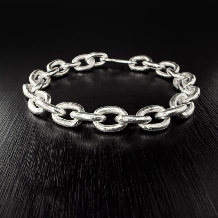 Heavy Handmade Sterling Silver Link Bracelet