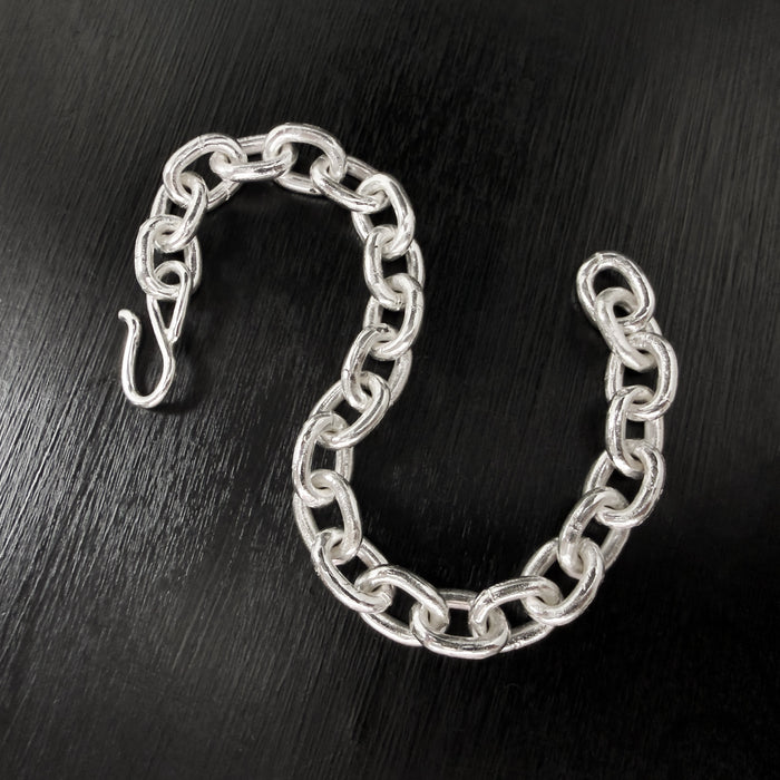Heavy Handmade Sterling Silver Link Bracelet