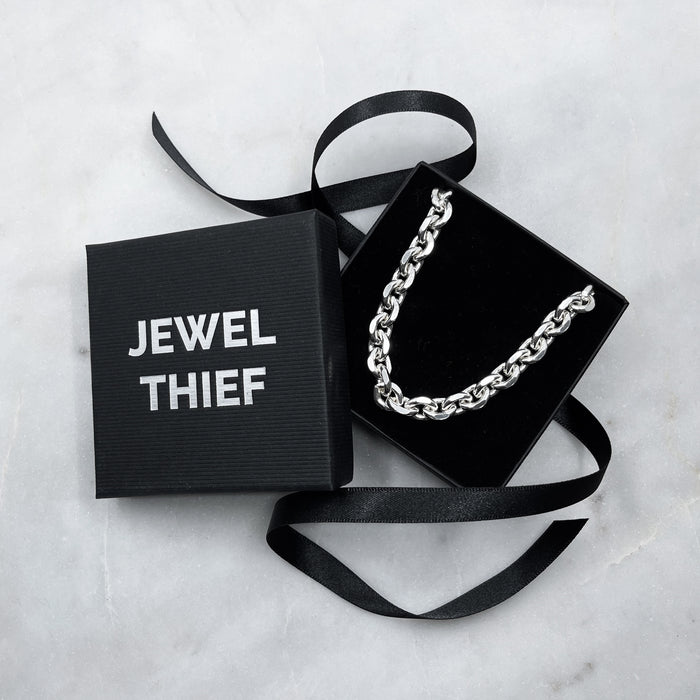 Jewel Thief Logo Silver Edge Chain