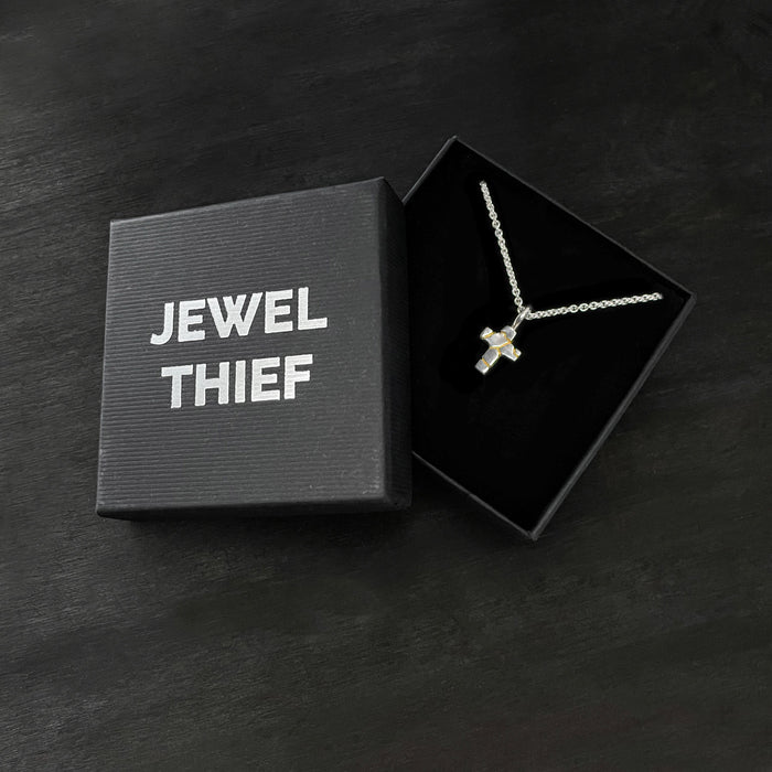 Tiny Kintsugi Cross Pendant,