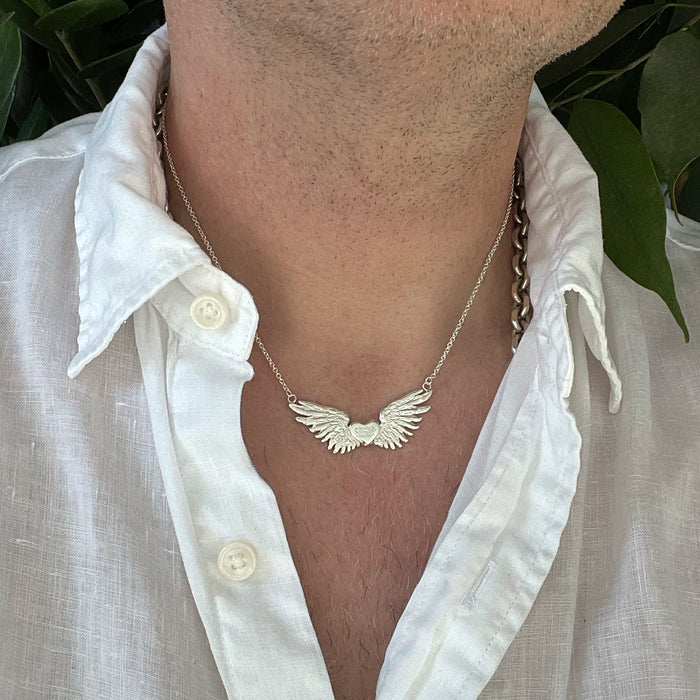 Angel Wings Heart Necklace