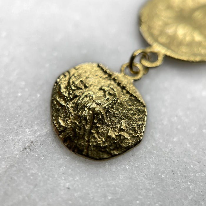 greek coin drop pendant necklace jewel thief Brighton