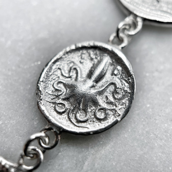 Ancient Triple Silver Coin Necklace