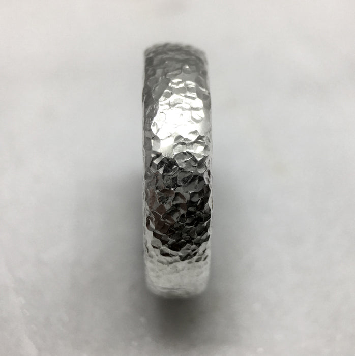 Hammered 6mm Silver Ring