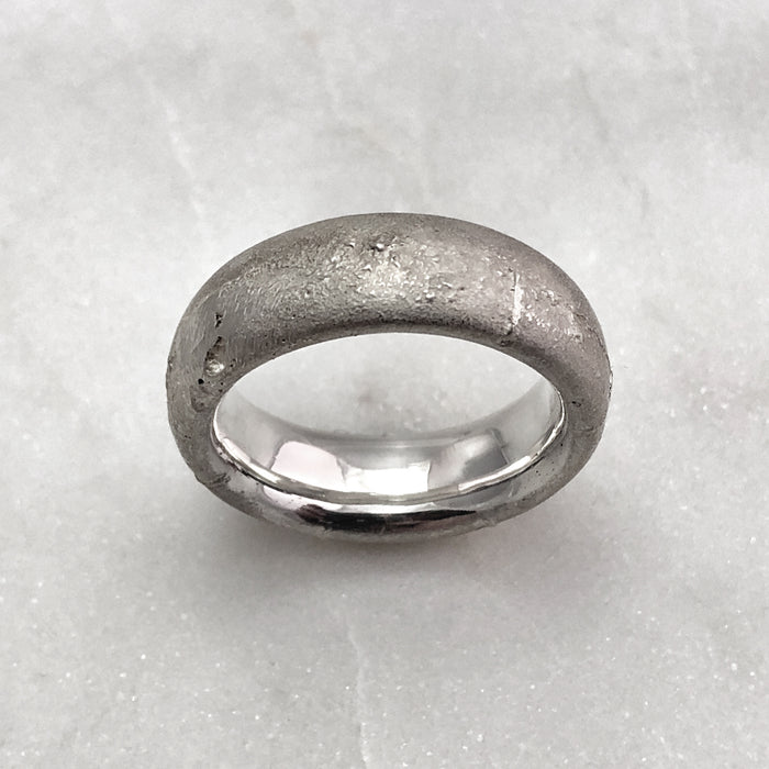 7.9mm Rustic Silver Band