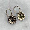greek coin hoop drop earrings jewel thief Brighton