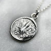 white gold greek octopus coin necklace jewel thief Brighton