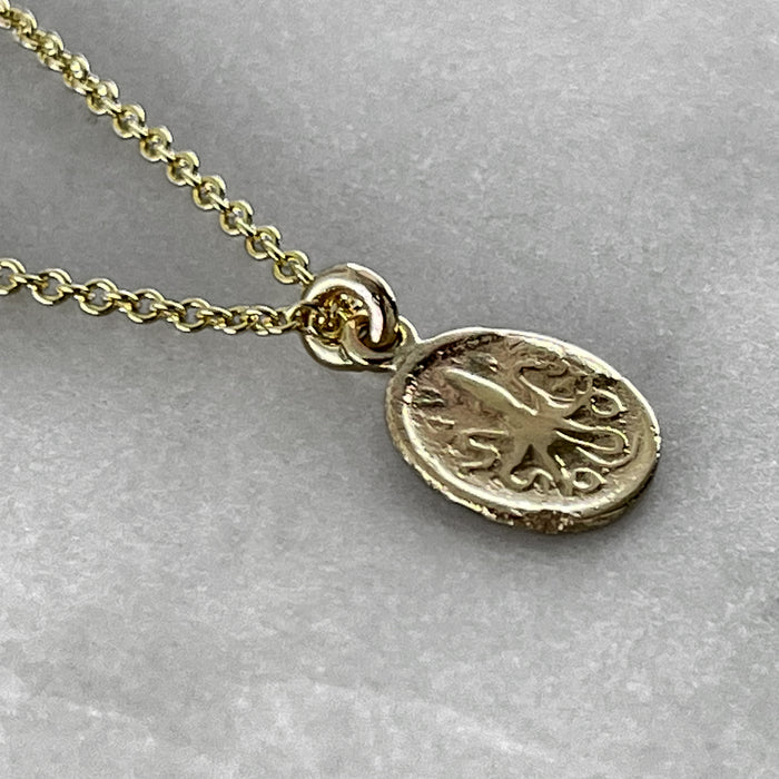 Octopus Coin Gold Necklace