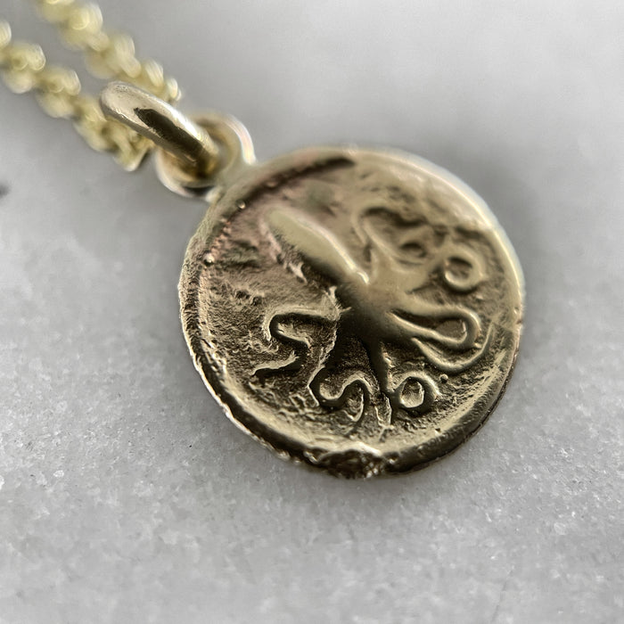 Octopus Coin Gold Necklace