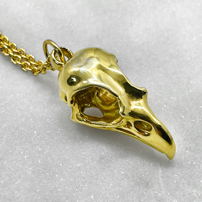Gold Eagle Skull Necklace
