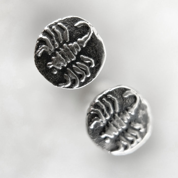 Scorpion Coin Stud Earrings