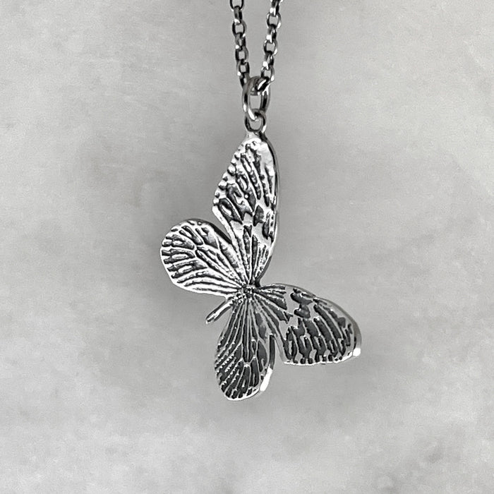 Silver Butterfly Pendant Necklace