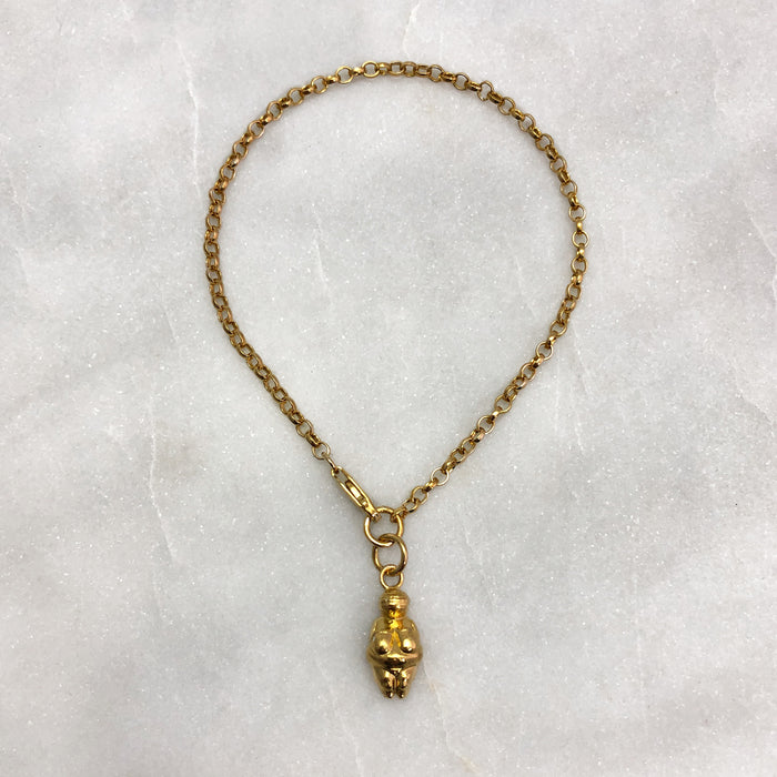Venus Of Willendorf Bracelet, Gold Bracelet, Mother Goddess, Fertility Symbol