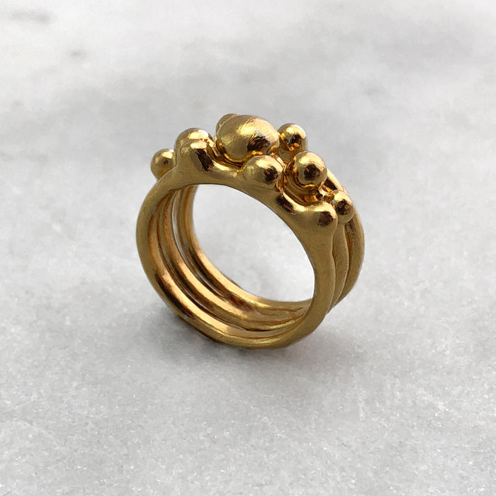 Five Ball 9ct & 18ct Gold Ring