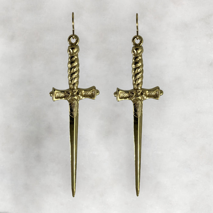 silver gold dagger earrings jewel thief Brighton